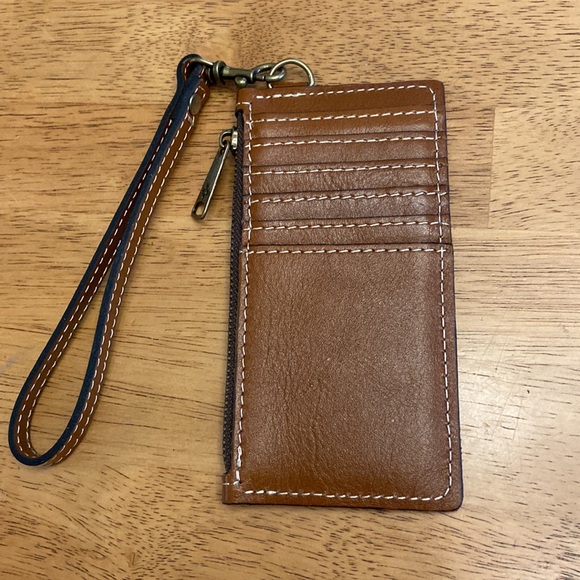 NEW! Patricia Nash Almeria Leather RFID Credit Card Wristlet ~ Tan - Picture 4 of 7